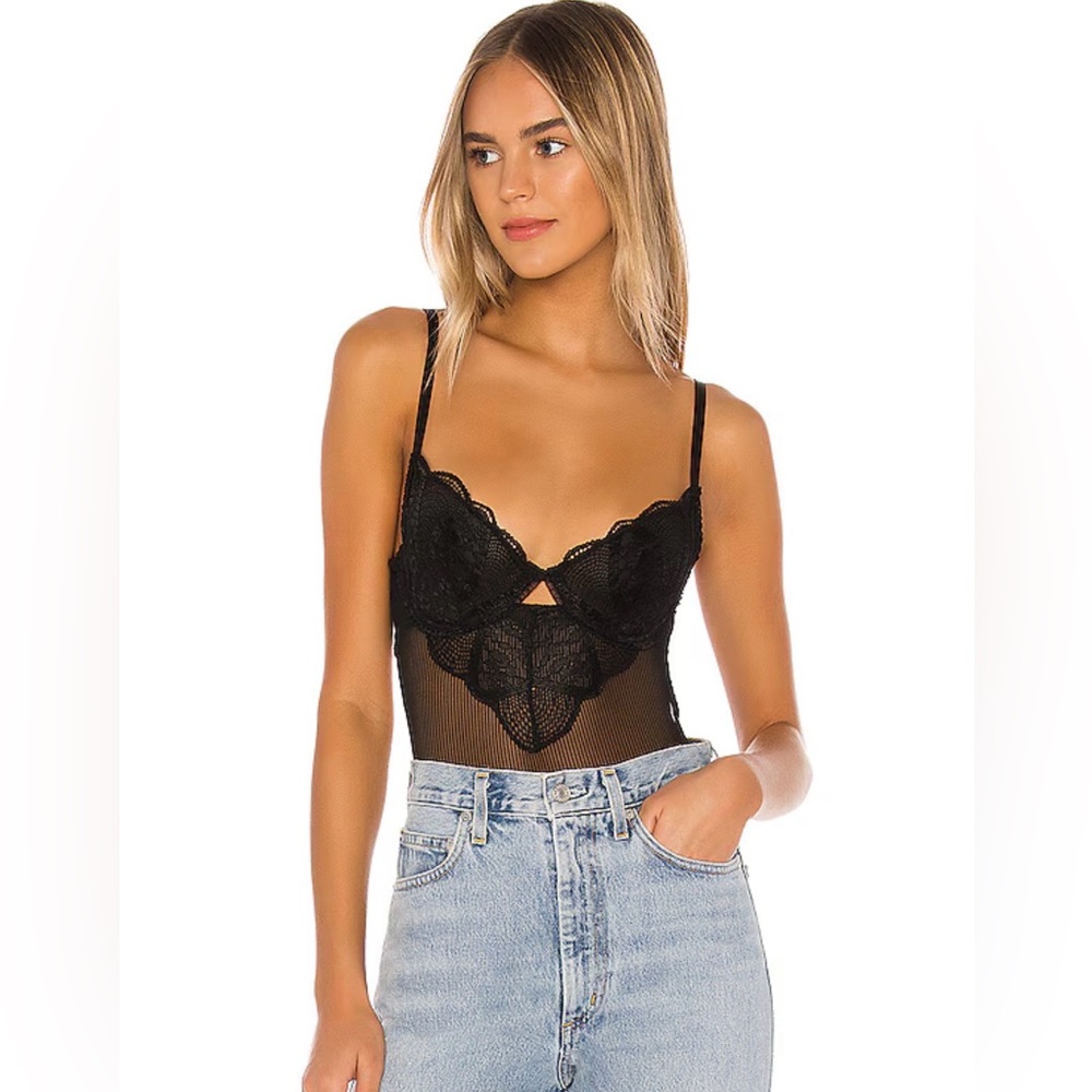 Kat the Label Black Lace Bodysuit